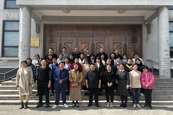 Pastors, writers, and editors in Taichang churches were pictured in front of Liuhe Church, in Taichang, Suzhou, Jiangsu, which conducted a seminar on "Enhance Church Writing Ministry, Promote Sinicization of Christianity" on March 11, 2023.
