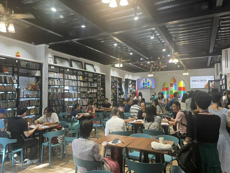 After Pastor's sharing, attending believers engaged in games and exchanges during a singles event hosted by Christ Church Shamian on July 9, 2023.