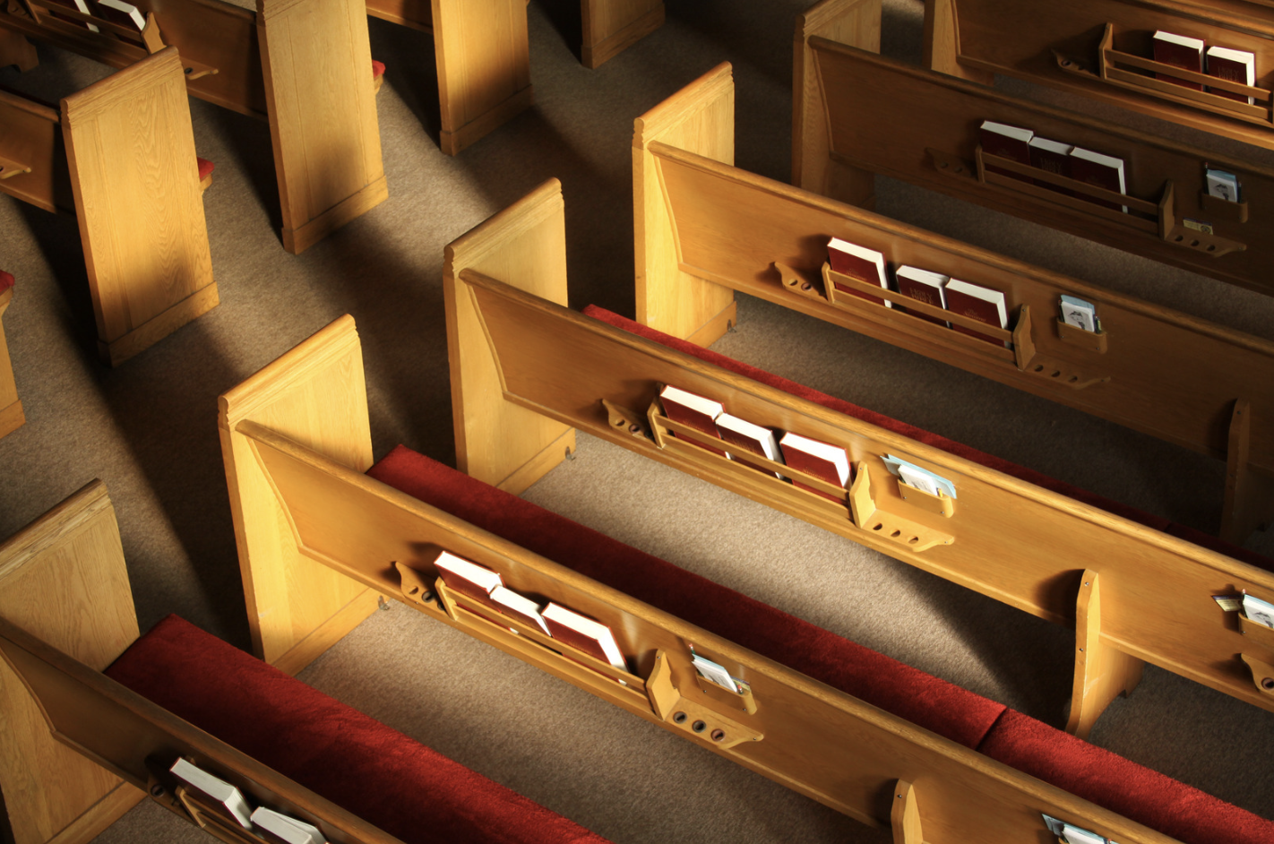 A picture of church pews
