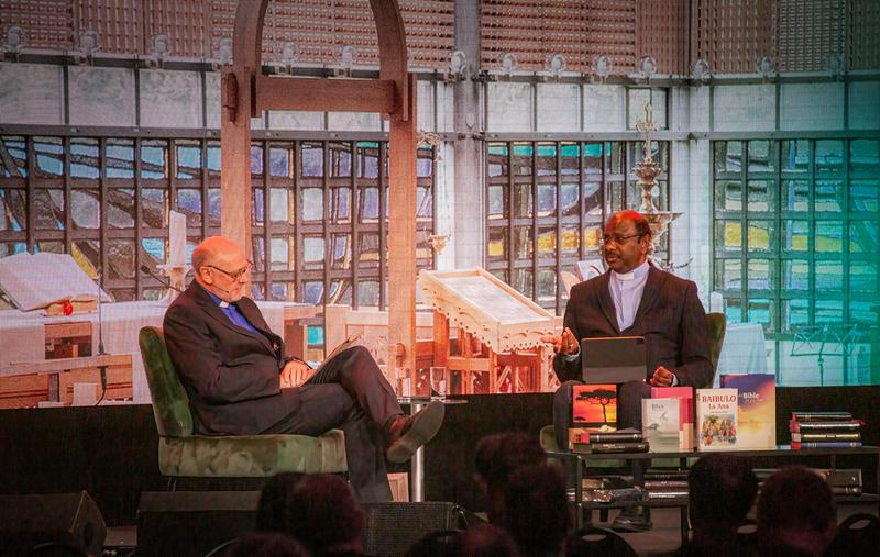 World Council of Churches general secretary Rev. Prof. Dr Jerry Pillay at the session on Global Perspectives of the United Bible Societies Assembly in Amsterdam, 13 October 2023.