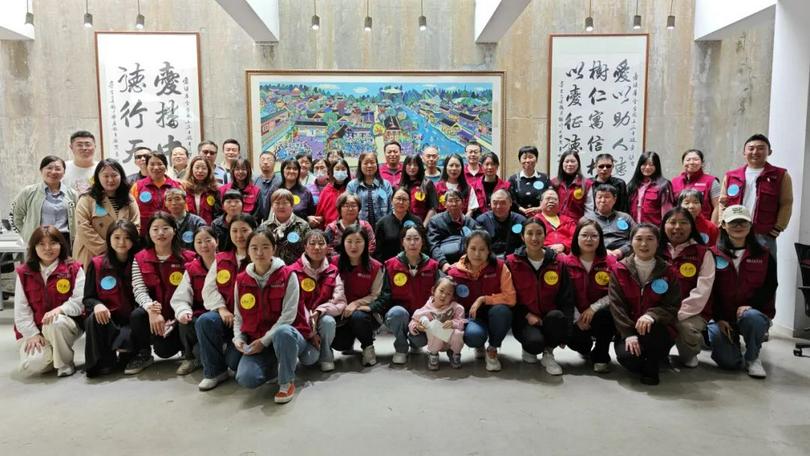 The Amity Foundation arranged 22 visually impaired people ventured outside their homes to watch a domestic film in Nanjing City, Jiangsu Province, on October 28, 2023.