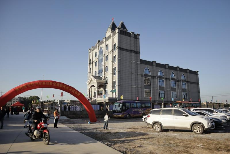 An exterior picture of the Qinzhou Church in Qinzhou City, Guangxi Province