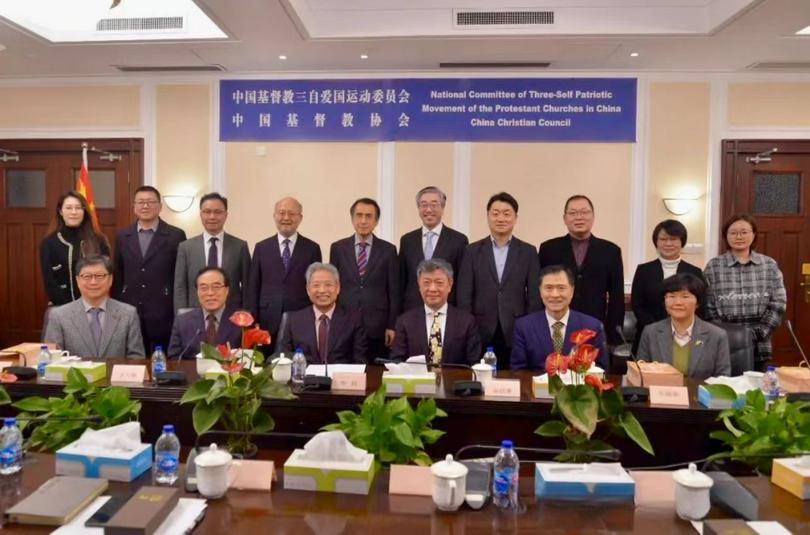 A delegation from the Korean Methodist Church visited CCC&TSPM and took a group photo in Shanghai on February 19, 2024.