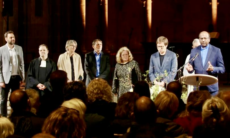 Rev. Prof. Dr Jerry Pillay, general secretary of the World Council of Churches, delivered a blessing as well as a message of unity and reconciliation at the end of Ecumenical celebration of Easter at the St Pierre Cathedral in Geneva on March30, 2024.