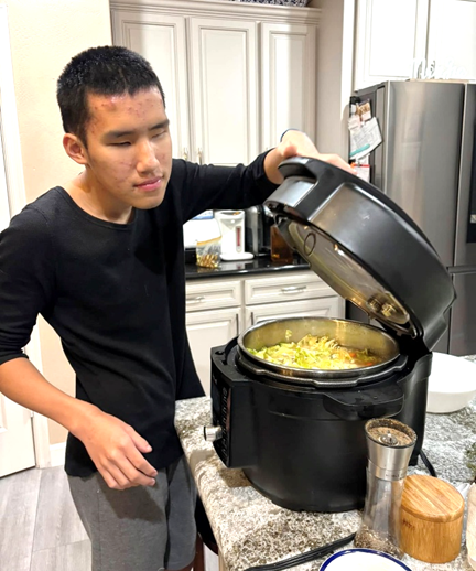 This pot of soup, he cooks for himself—and for the loved one