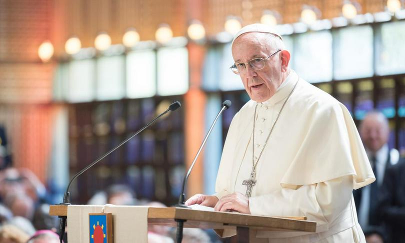 21 June 2018, Geneva, Switzerland: On 21 June 2018, the World Council of Churches receives a visit from Pope Francis of the Roman Catholic Church.