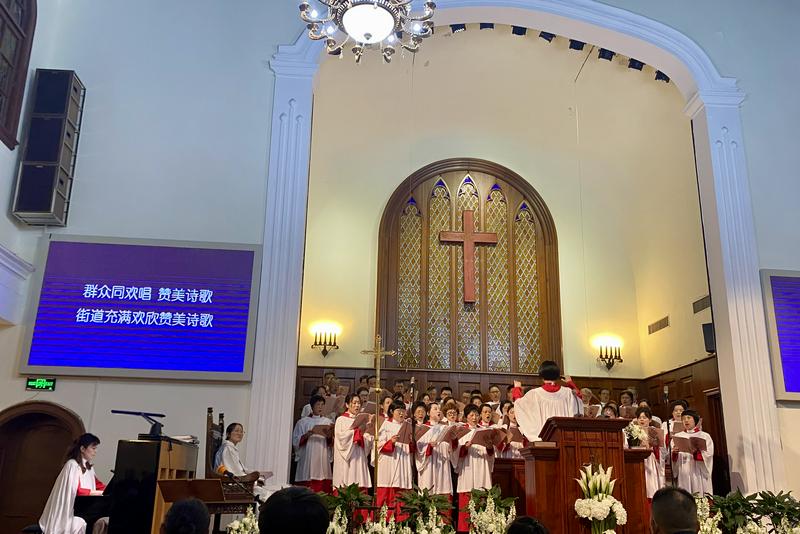 On April 20, 2025, a sacred music worship service was held at Jingling Church in Shanghai to commemorate Easter.
