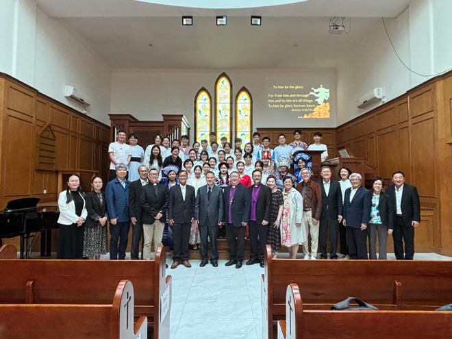 A group photo was taken during the visit of the National Council of Churches of Singapore delegation to East China Theological Seminary in Shanghai on April 24, 2025.