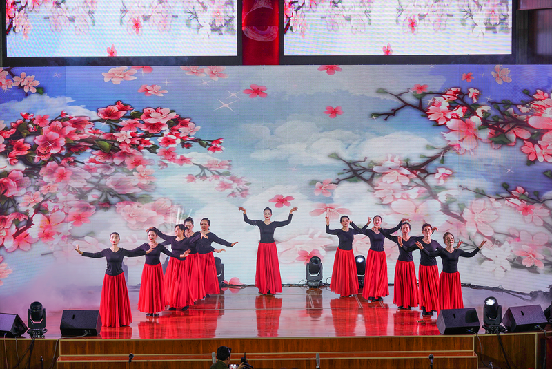 Christian women staged a dance to celebrate Easter at Beichen Church in Kunming, Yunnan Province, on April 20, 2025.