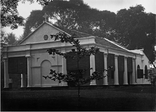 The Batavia Mission Chapel, now All Saints Church, Jakarta (Photographer: Woodbury & Page, mid-1860s)