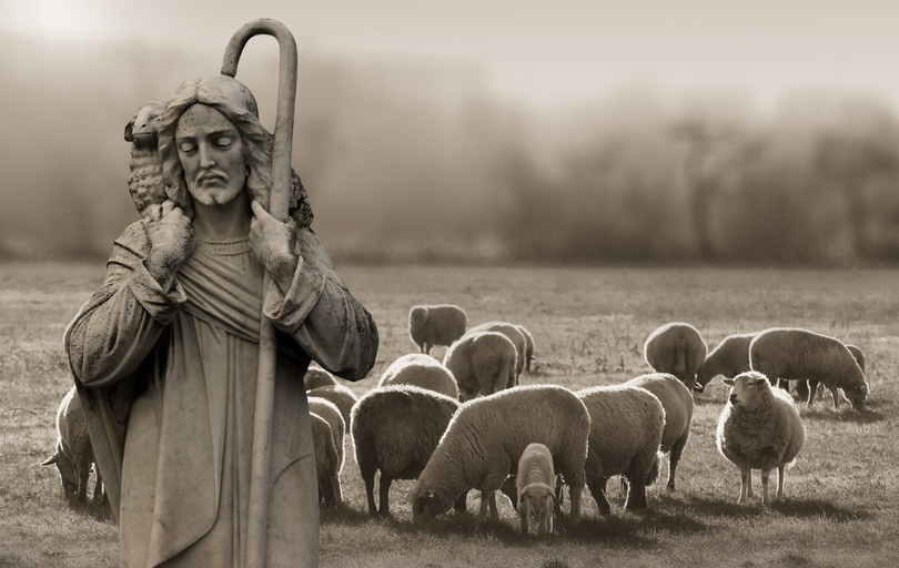 An image of religion, faith, and shepherd