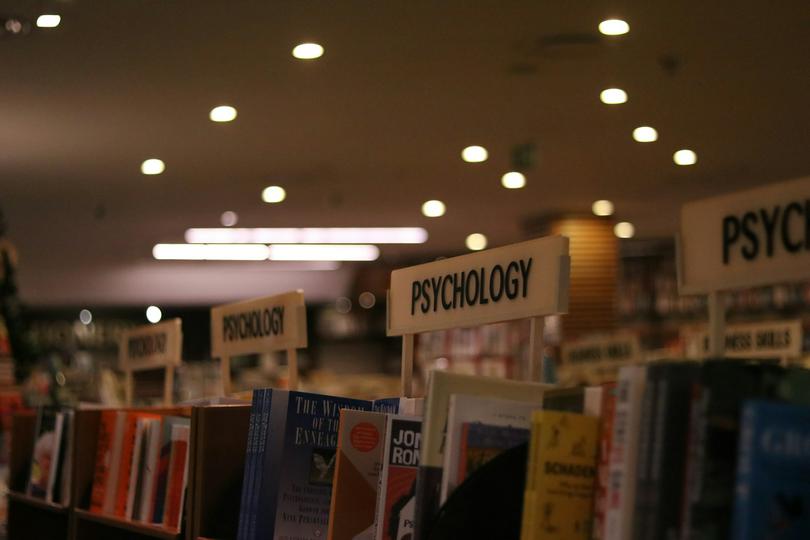 A row of books on the shelf of "PSYCHOLOGY"