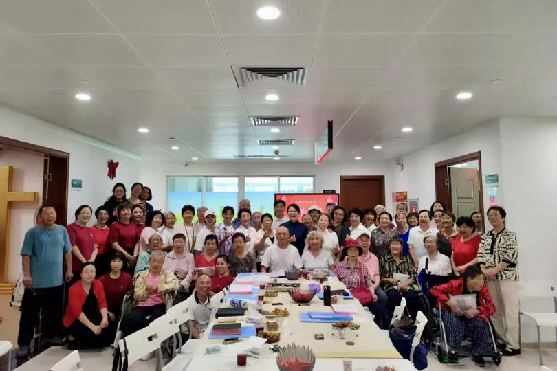 A commemorative photo was captured during a recent birthday celebration at Luohu Church in Shenzhen, Guangdong Province, honoring over 50 elderly congregants.