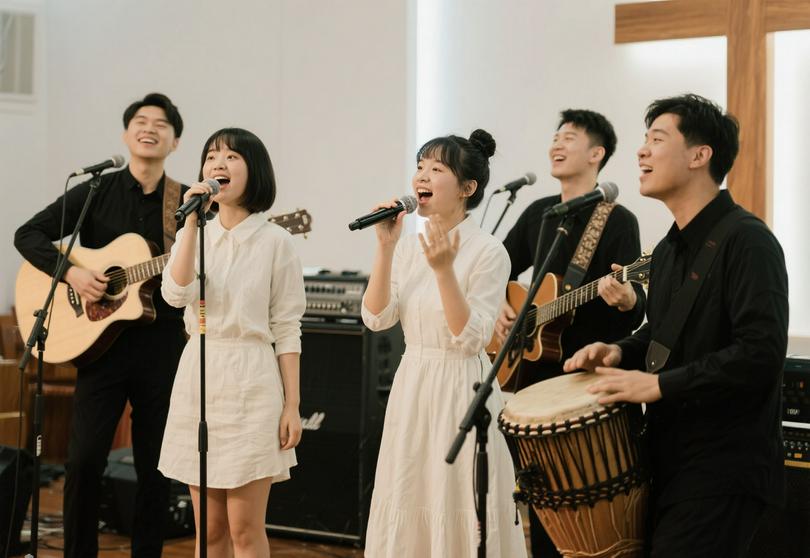 Five young people performed music on an unknown day.