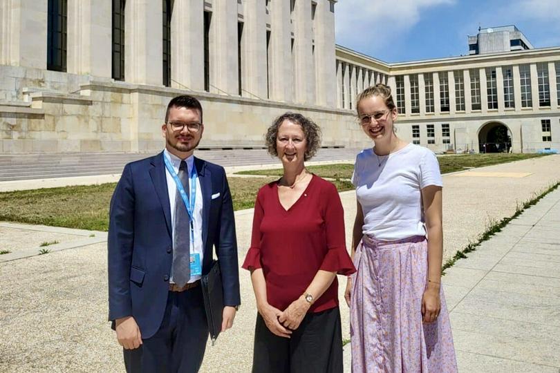 LtR: Markus Hofer, WEA’s Communications and Advocacy Officer, Janet Epp Buckingham, Director of the WEA Geneva Office, Nadia Hamberg, from Verre Naasten.