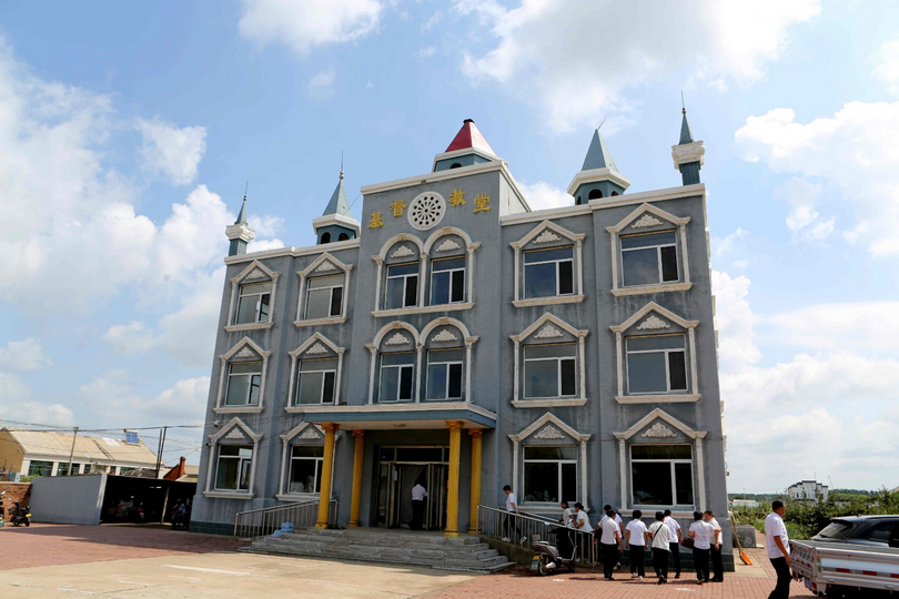 The chapel at Yangqian Christian Activity Site lost its cross when a tornado struck Yangshibao Township, Liaozhong District, Shenyang, Liaoning Province, on August 21, 2025.
