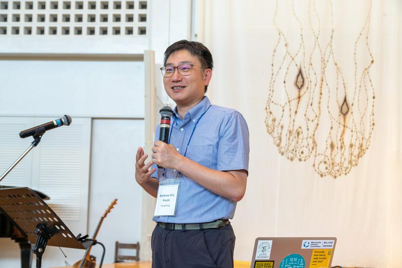 Dr. Andrew Wai-luen Kwok, professor and associate vice-president (curriculum and pedagogies) of Hong Kong Baptist University, spoke during the 12th Christian Forum for Reconciliation in Northeast Asia in Okinawa, Japan, on July 29, 2025.