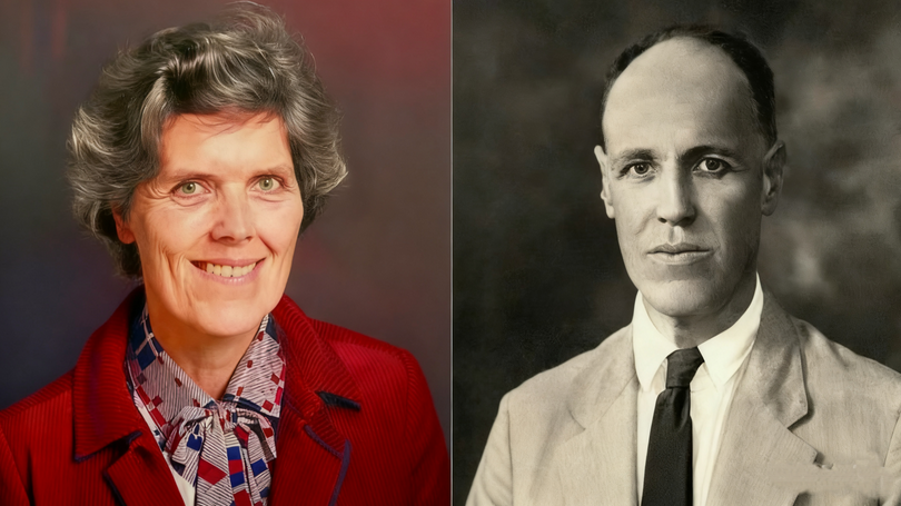 Portrait of Eileen Crossman and her father, James Outram Fraser