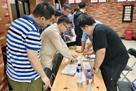 Christian men played a Bible-themed jigsaw puzzle game during the men's revival meeting at the Huxi Church in Shanghai on October 18, 2025.