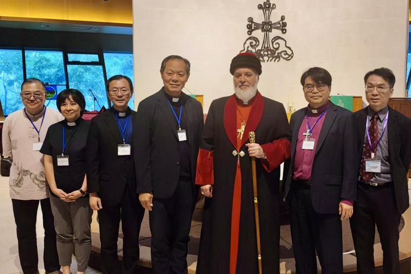 A commemorative photo was taken during a roundtable forum commemorating the 1700th anniversary of the First Council of Nicaea, which was held at the Chinese University of Hong Kong in Hong Kong, on October 17, 2025.