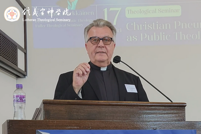 A screenshot from the lecture video, showing Dr. Veli-Matti Kärkkäinen.