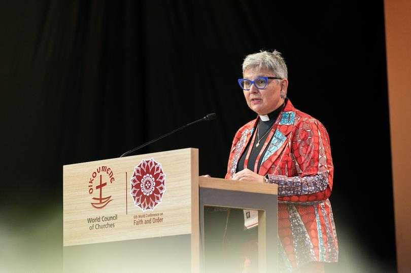 Rev. Prof. Dr Stephanie Dietrich spoke at the World Council of Churches Sixth World Conference on Faith and Order on October 24, 2025, in Wadi El Natrun, Egypt.