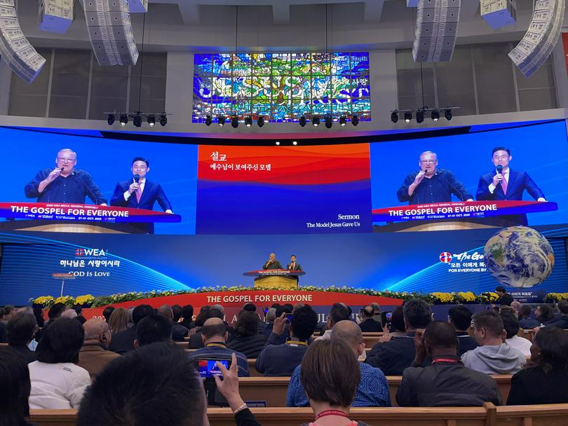 Rev. Rick Warren delivered a sermon on the first day of the World Evangelical Alliance's 14th General Assembly, on October 27, 2025.