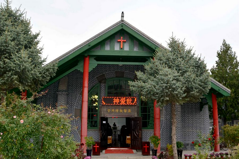 The front view of the exterior of Liaoyang Church in Liaoyang City, Liaoning Province