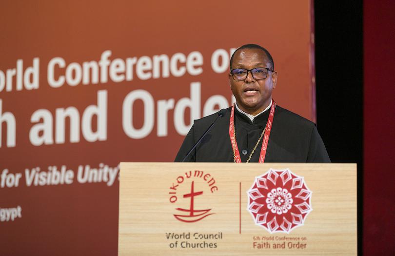 Very Rev. Dr Evangelos Thiani (Eastern Orthodox Patriarchate of Alexandria) delivered a keynote speech as part of a plenary entitled "The Church in and for the World" at the Sixth World Conference on Faith and Order on October 27 in Wadi El Natrun, Egypt.