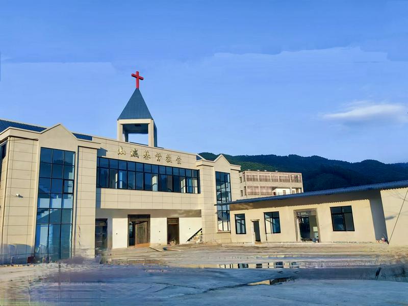 The exterior of Shancheng Church in Zhangpu, Zhangzhou City, Fujian Province