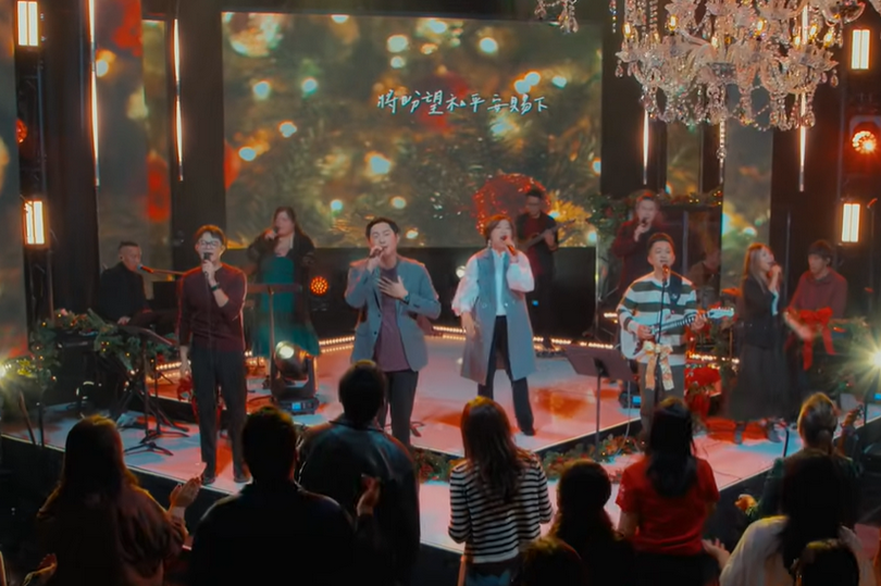 A screenshot in the video of the Stream of Praise Music Ministries performing its 2025 Christmas single, We Rejoice This Christmas