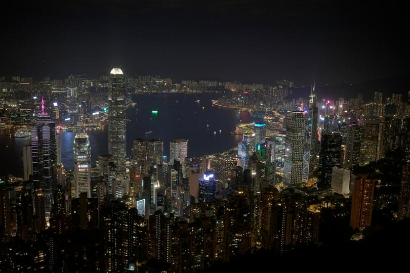 Part of Hong Kong at night as seen from Victoria Peak.