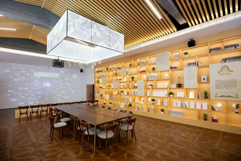 An inner view of the Y. T. Wu Memorial Hall in Guangzhou, Guangdong