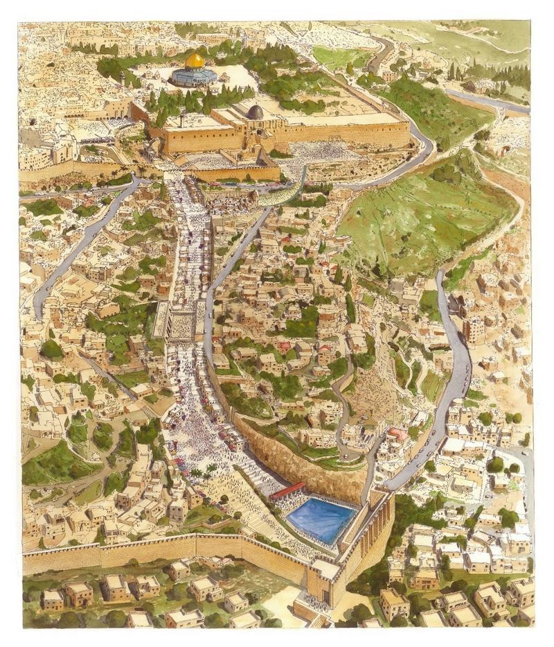 Illustration of the Pilgrimage Road at the City of David in Jerusalem