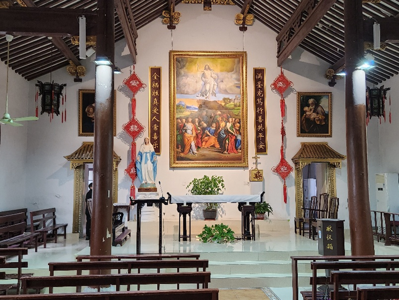 A Catholic church in Yanjing, Tibet