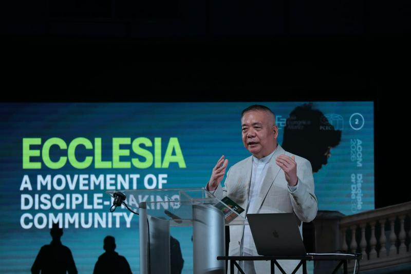 Dr. Bambang Budijanto, general secretary of the Asia Evangelical Alliance, presented a disciple-making framework during Plenary 1 at the Asia Conference on Church and Mission 2026 in Alabang, Metro Manila, Philippines, on June 10, 2026.