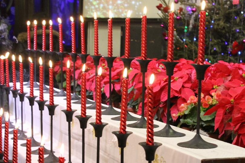 Candles on the table in Chongwenmen Church