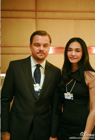 Yao Chen and Leonardo DiCaprio