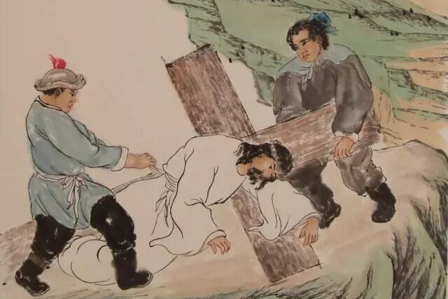 Wash Painting of 14 stations of the cross