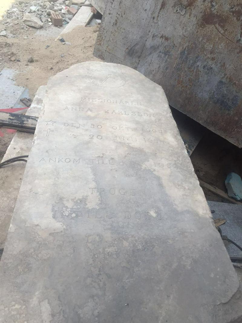 Monument for Swedish missionary Anna Karlsson