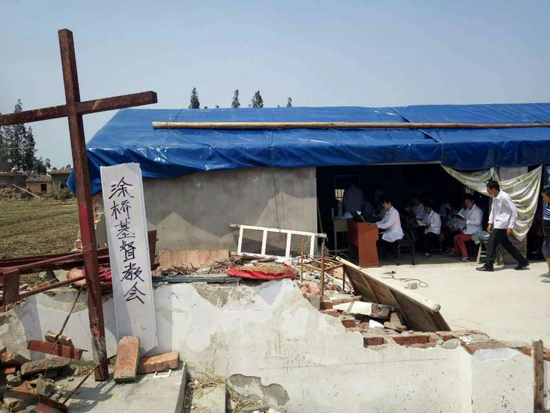 Church ruined by the storm