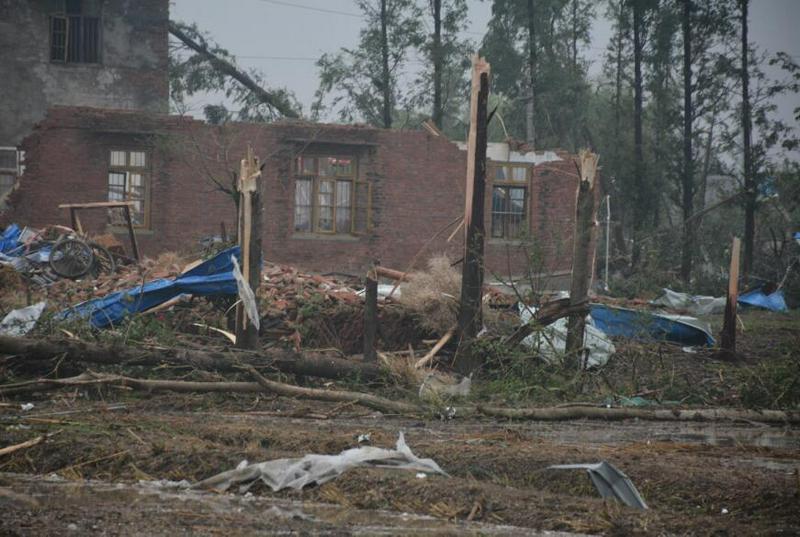 Church damaged by the disaster