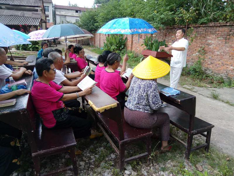 Church Goers Gather and Worship outside of the Church