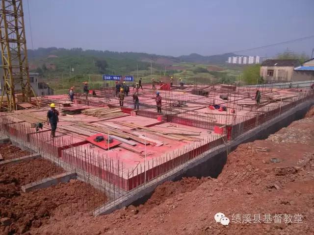 The church construction shot on April 29, 2016