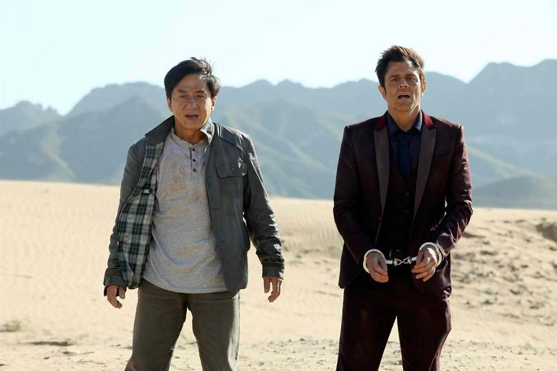 Jackie Chan and Johnny Knoxville in Skiptrace