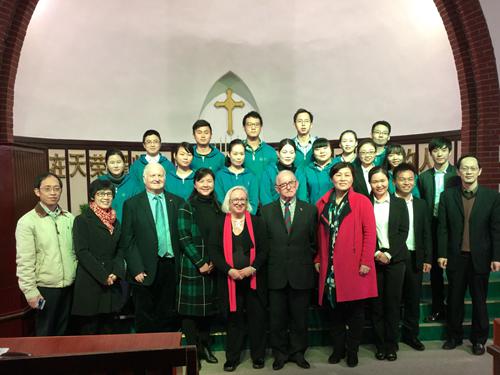 Guests from Rev. Griffith John’s hometown visit Glory Church