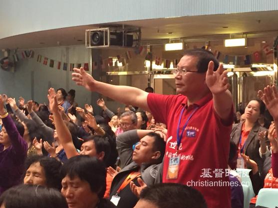 Believers worship in a church 