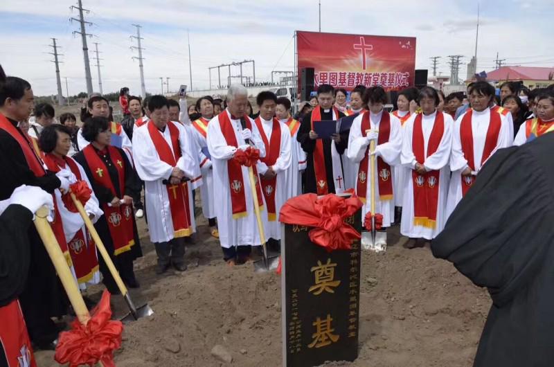 The cornerstone-laying ceremony for the church in Mulitu Town 