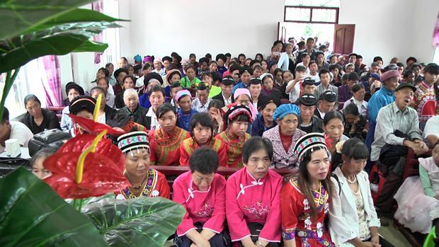 The dedication ceremony of the church in Fata Stockaded Village