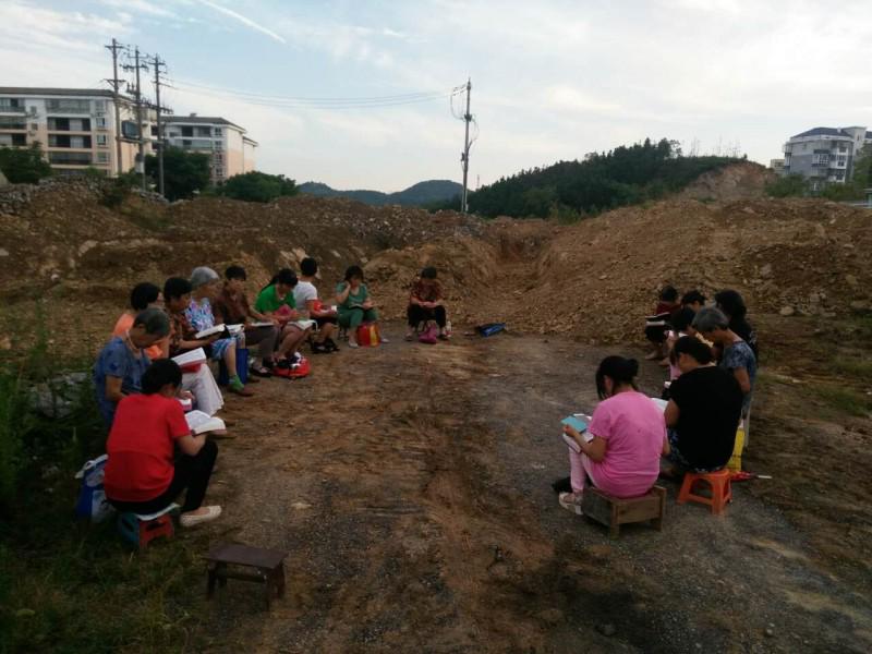 The church construction site